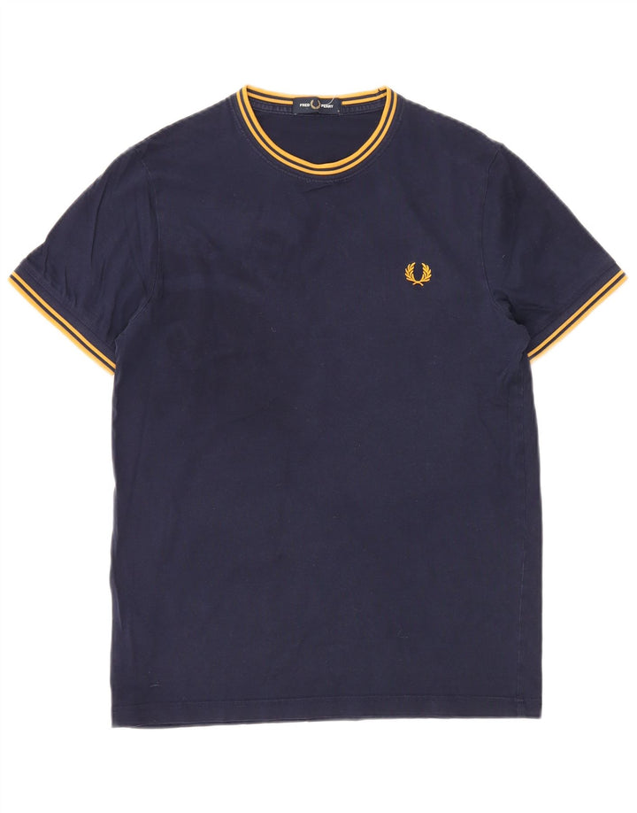 T-shirt męski Fred Perry, mały, granatowy, bawełniany