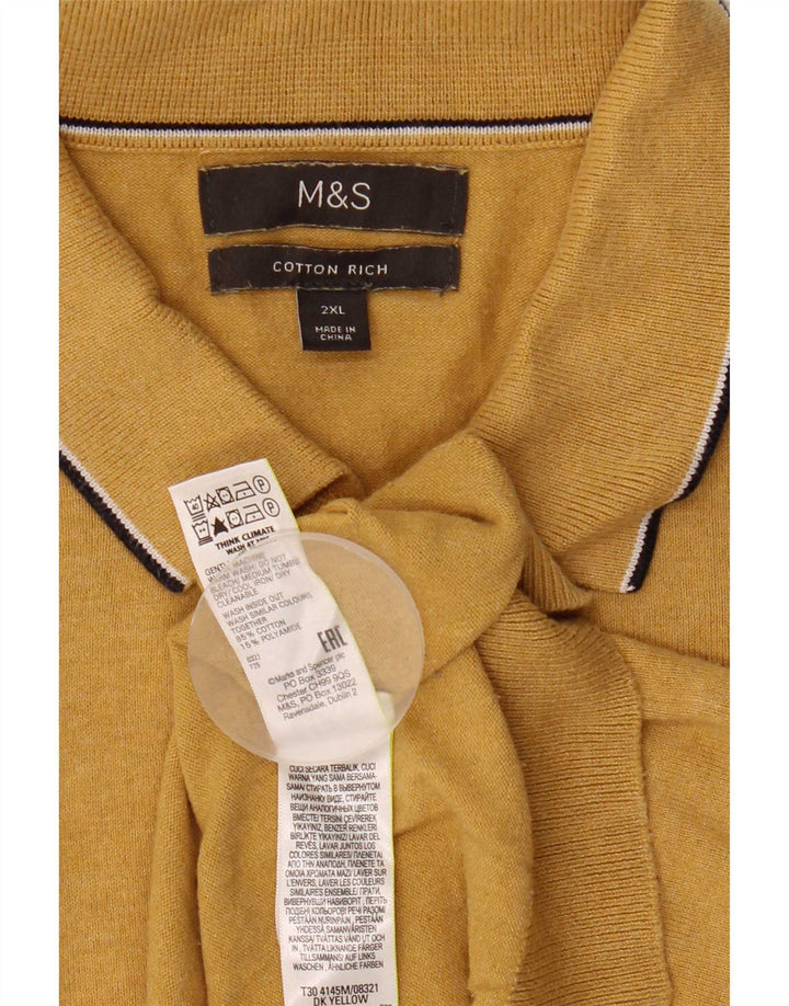 Męska koszulka polo Marks & Spencer, 2XL, żółta, bawełniana