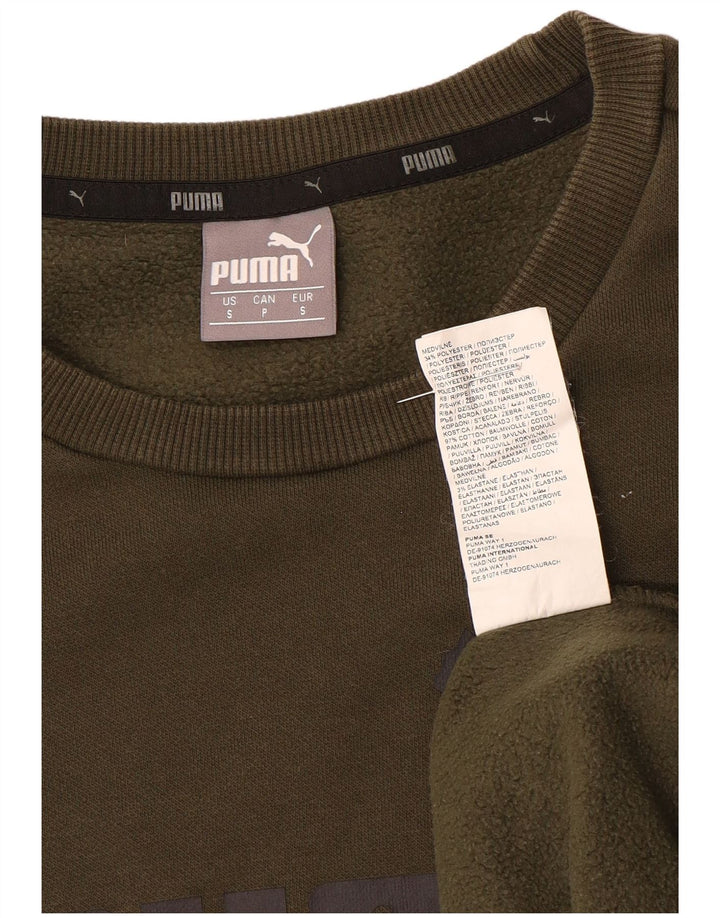 Męska bluza z grafiką Puma, mała, bawełniana khaki