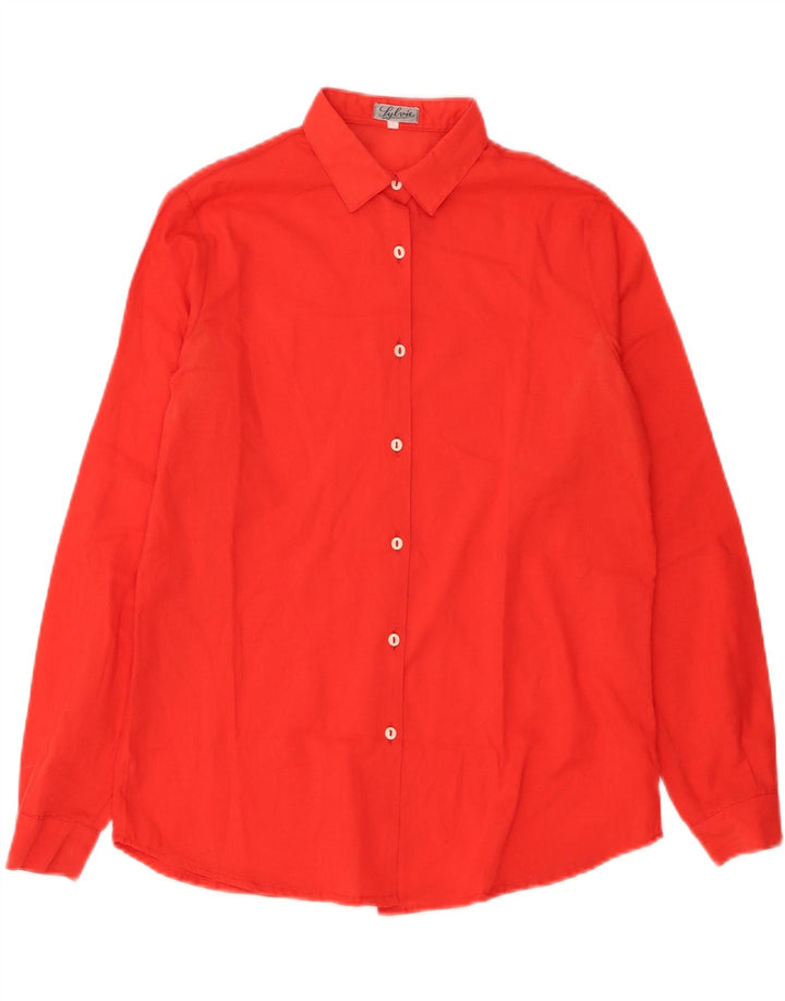 VINTAGE Womens Shirt IT 44 Medium Red Cotton Vintage Vintage and Second-Hand Vintage from Messina Hembry 