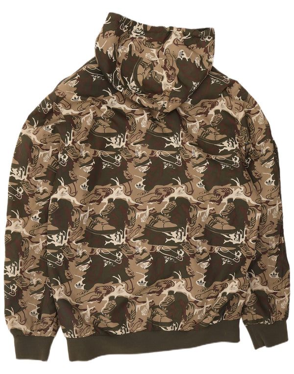 Adidas Mens Hooded Tracksuit Top Jacket Medium Khaki Camouflage Polyester