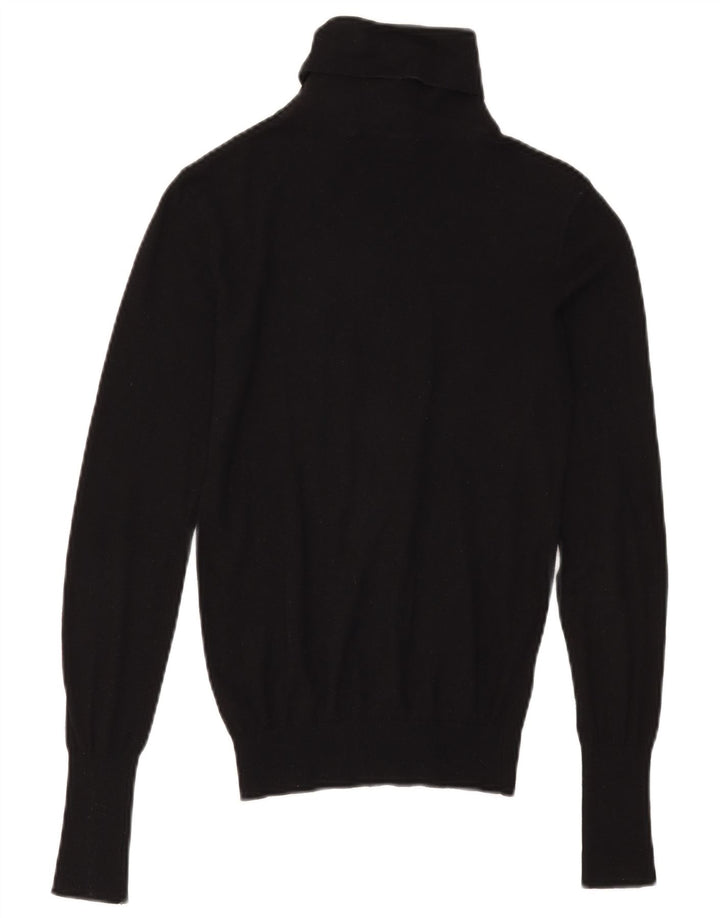 Sweter damski Zara z wywijanym dekoltem UK 10, mały, czarny, modal