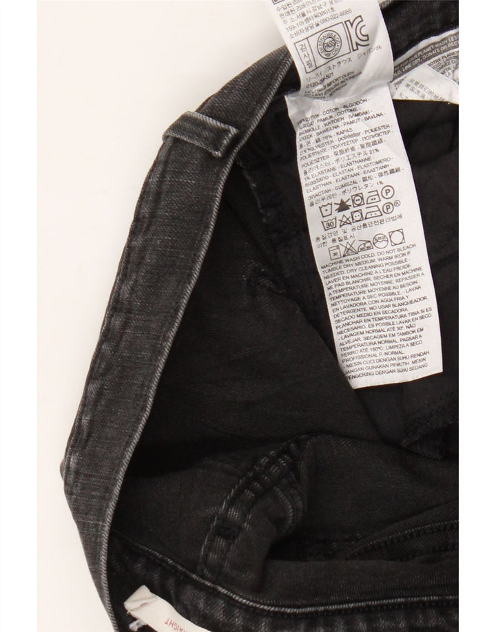 Damskie jeansy Levi's 505 Straight W30 L32 Czarne bawełniane