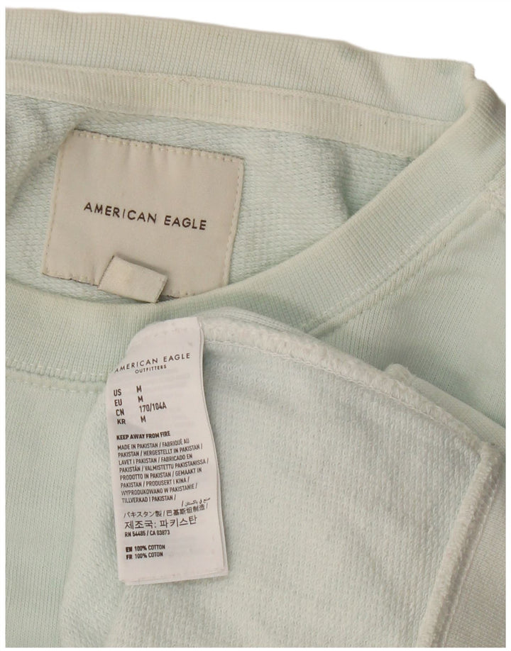 Męska bluza z grafiką AMERICAN EAGLE, średnia niebieska, bawełniana