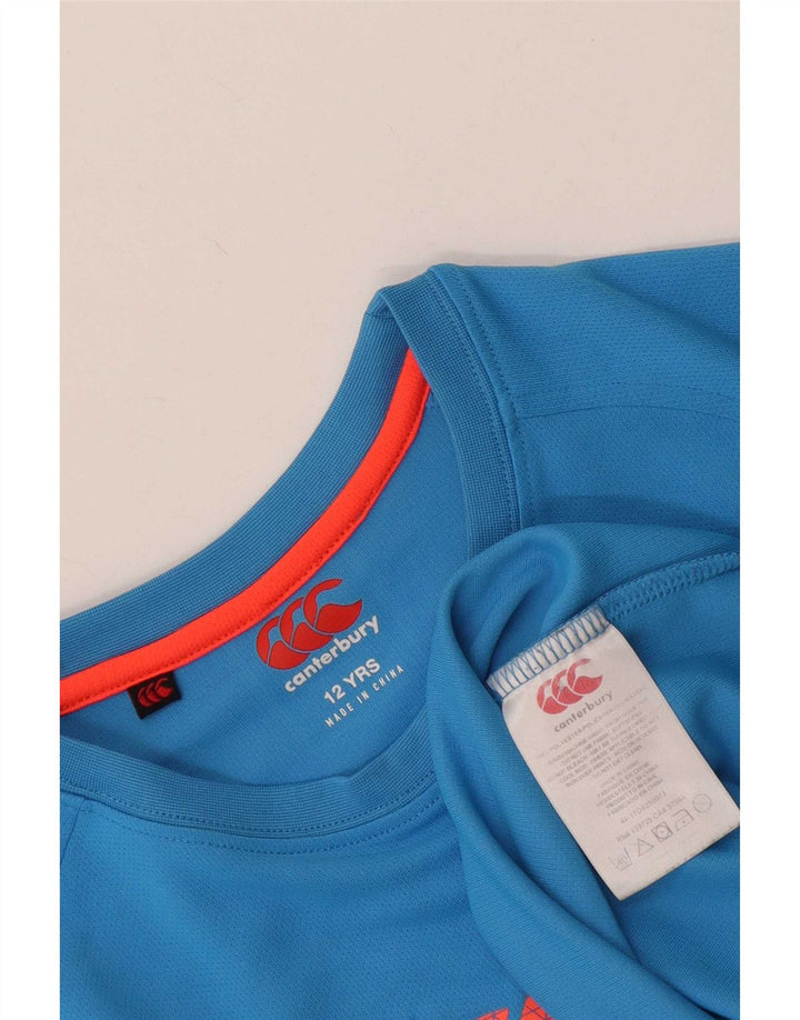 Chłopięcy T-shirt z grafiką Canterbury, 11-12 lat, niebieski poliester