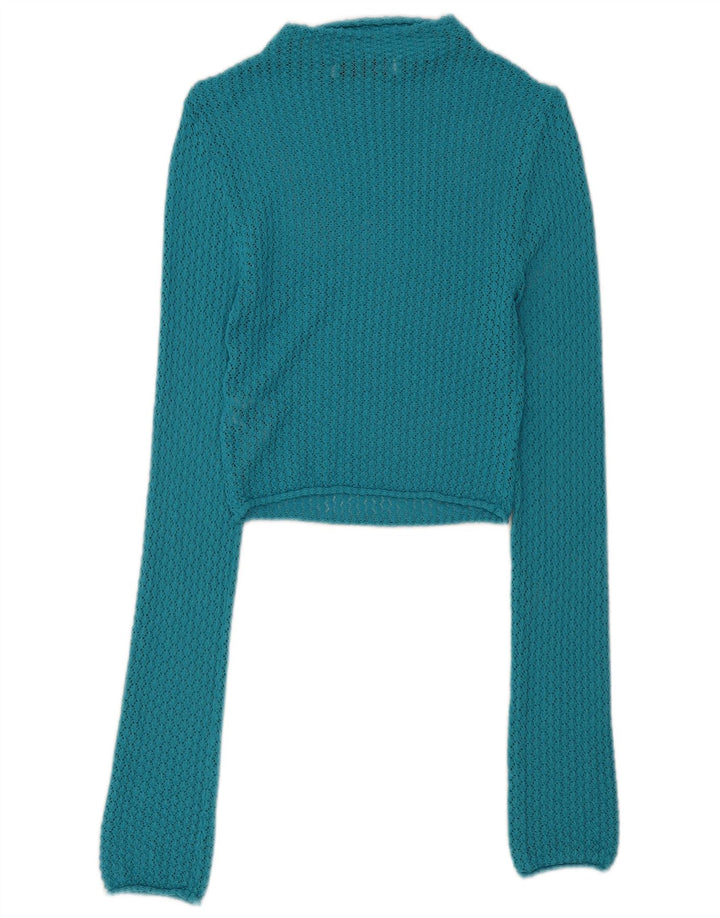 Damski sweter Zara Crochet z golfem UK 12, średni niebieski