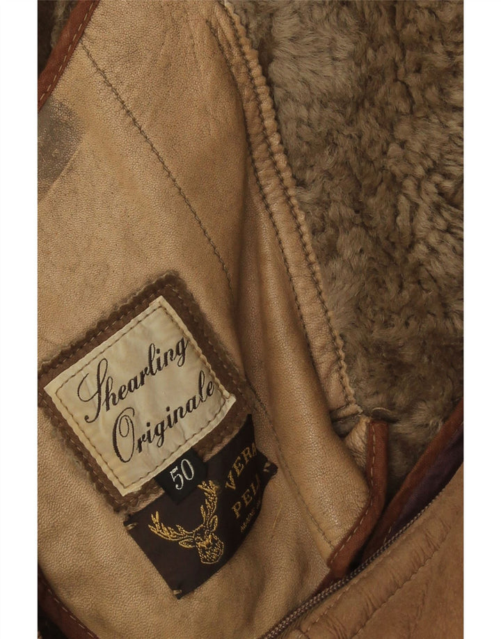 Vintage męska kurtka Shearling IT 50 Large Brown Shearling