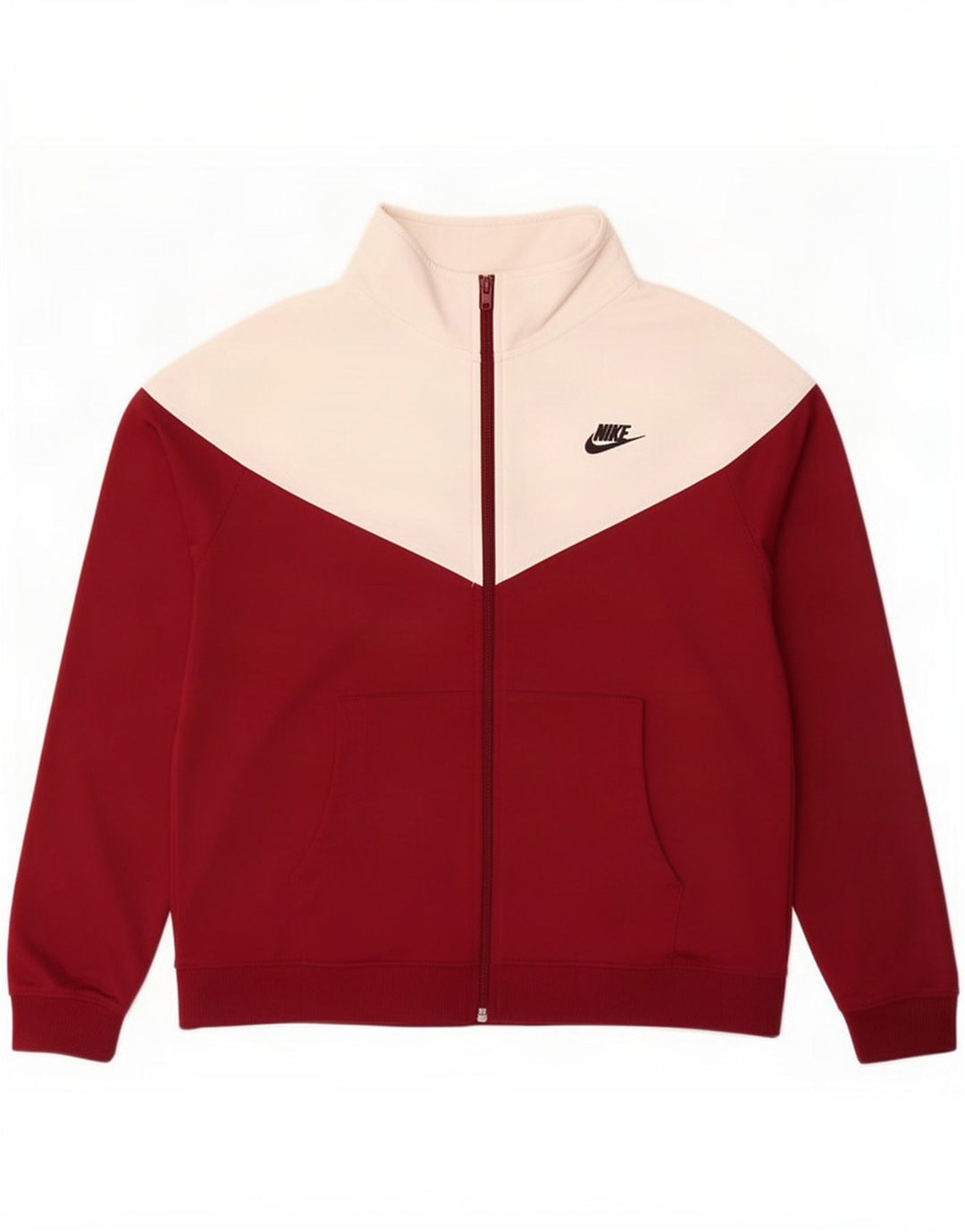 Męska bluza dresowa Nike, duża, bordowa, poliestrowa z blokami kolorów