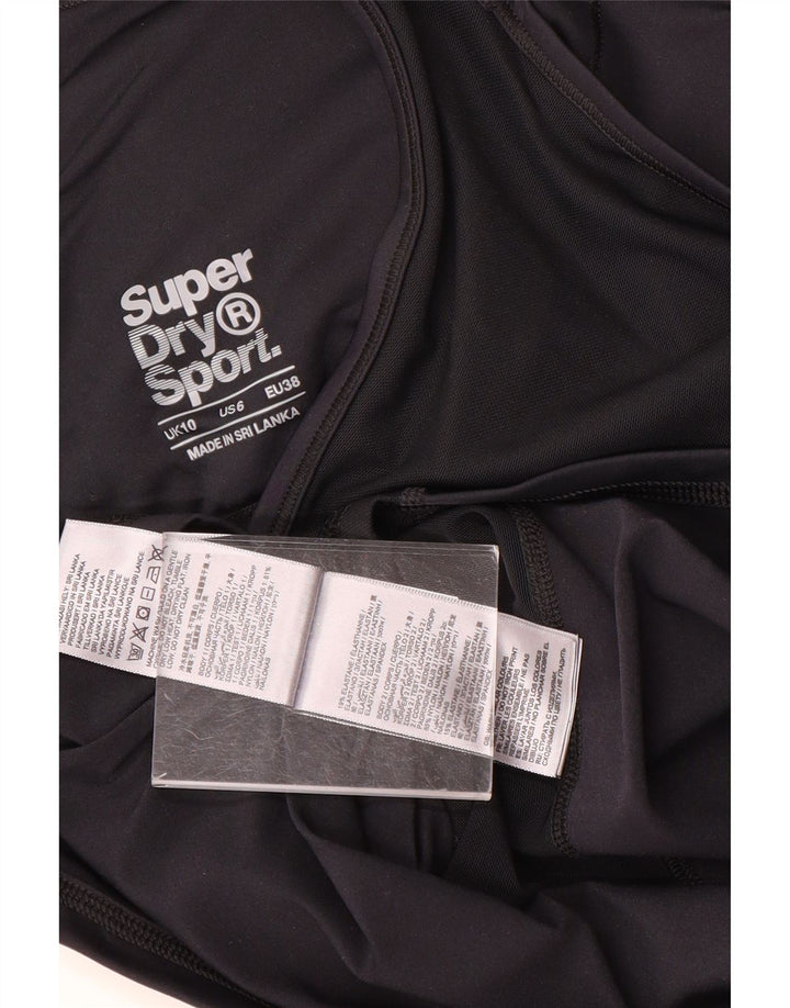 Damska kamizelka z grafiką Superdry Top UK 10, mała, czarna nylonowa