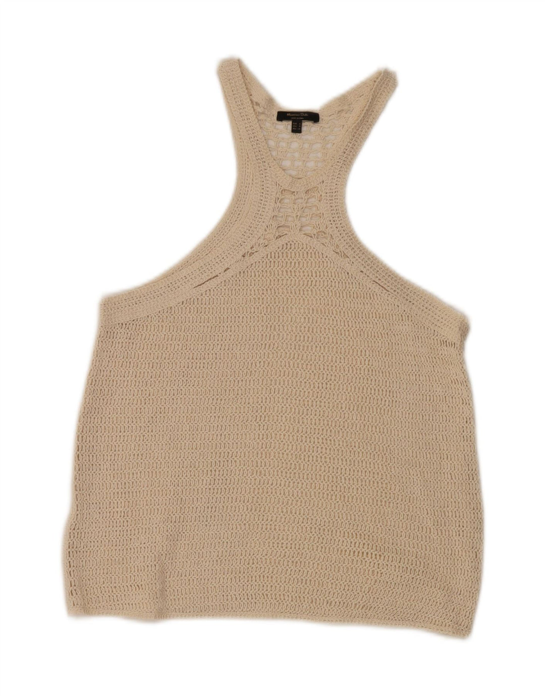 Damska kamizelka szydełkowa Massimo Dutti Top UK 10 Small Beige