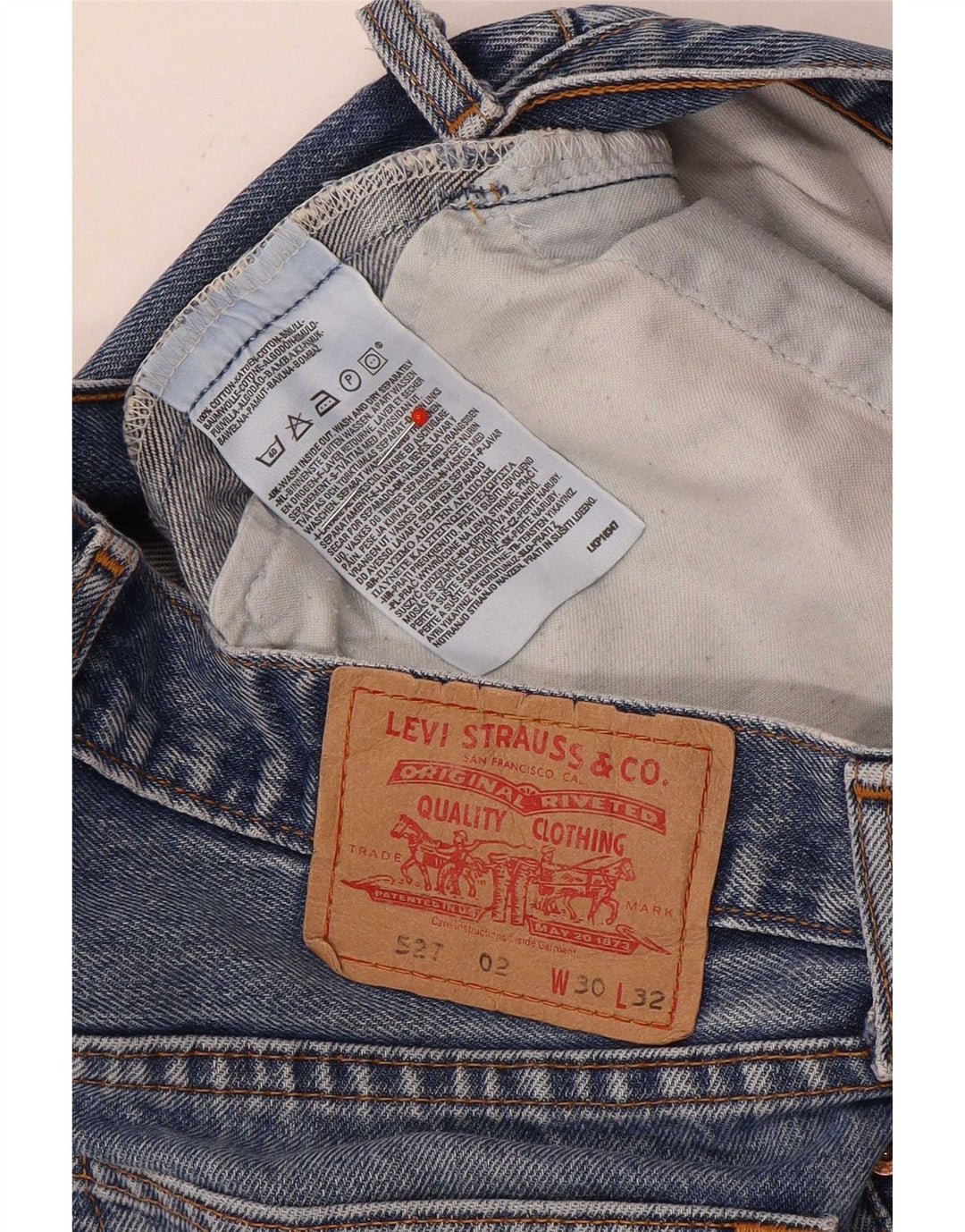 Męskie jeansy Levi's 527 Bootcut W30 L32 Niebieska bawełna