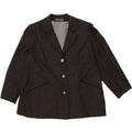 EGON VON FURSTENBERG Womens 3 Button Blazer Jacket UK 20 2XL Grey Vintage Egon Von Furstenberg and Second-Hand Egon Von Furstenberg from Messina Hembry 