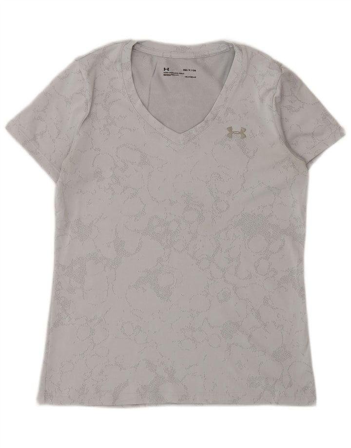 Damska koszulka Under Armour Heat Gear z abstrakcyjnym wzorem, UK 10, mała, szara