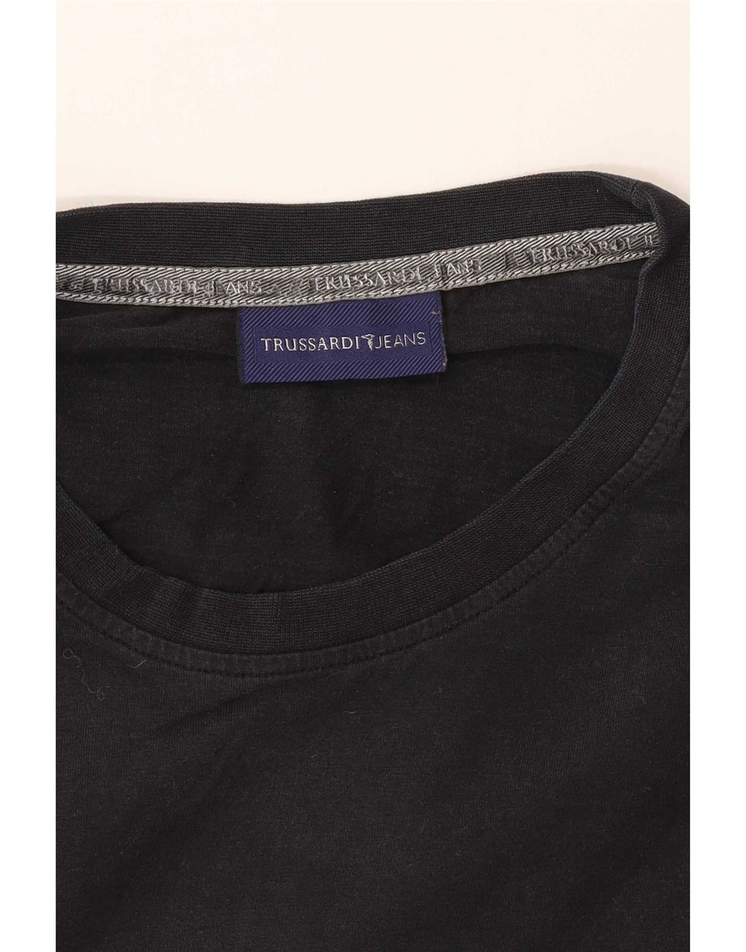 Męski top graficzny Trussardi Jeans z długim rękawem, mały, czarny