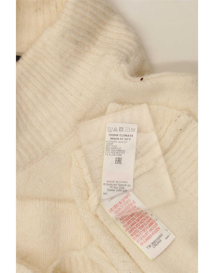 Marks & Spencer Damski sweter z golfem, UK 10, mały beż