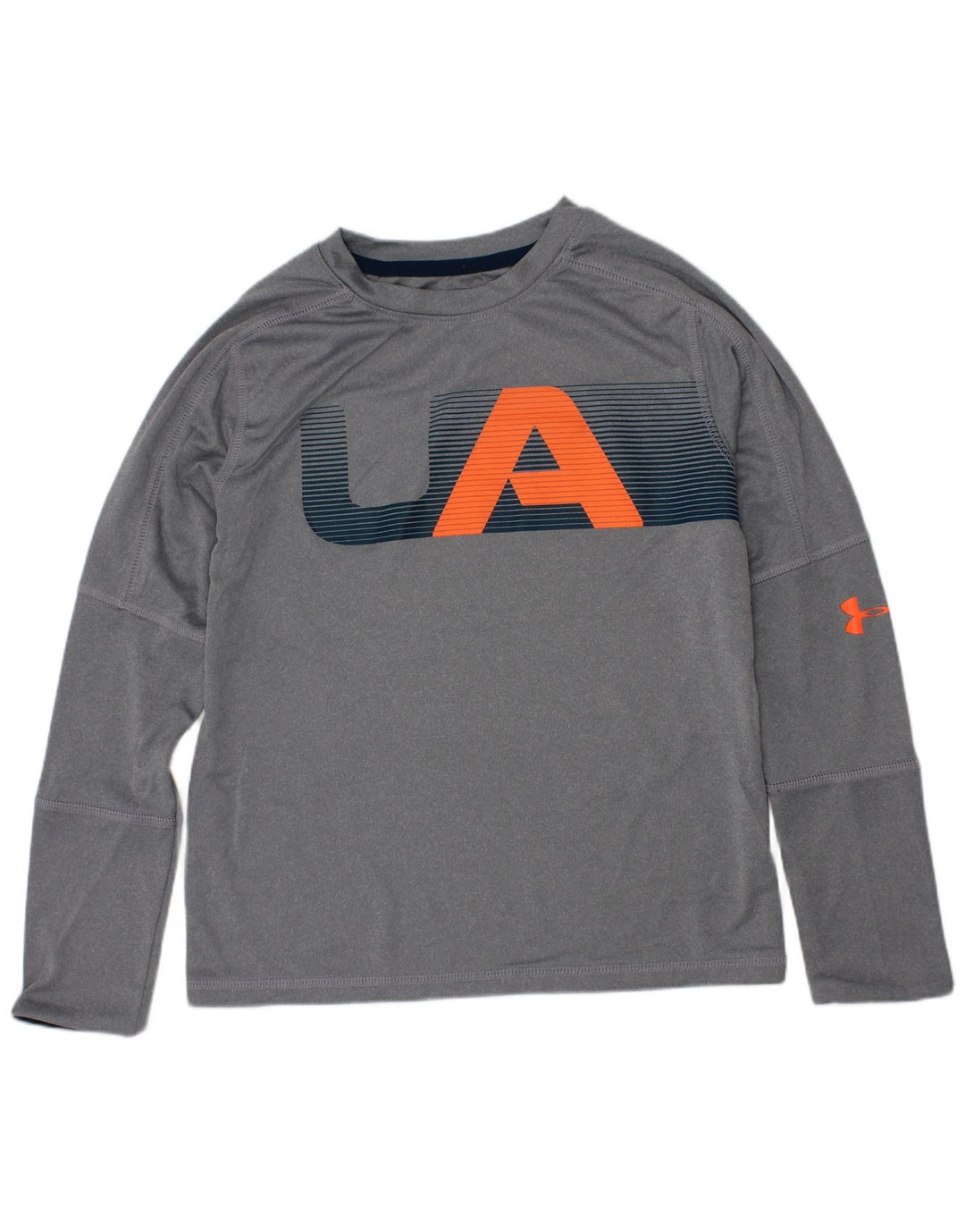 Chłopięcy top z grafiką Under Armour z długim rękawem, 6-7 lat XS, szary