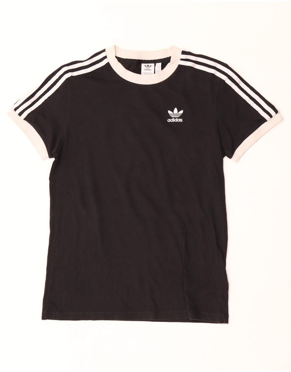 Damska koszulka oversize Adidas Top UK 4 XS Czarna bawełna z blokami kolorów
