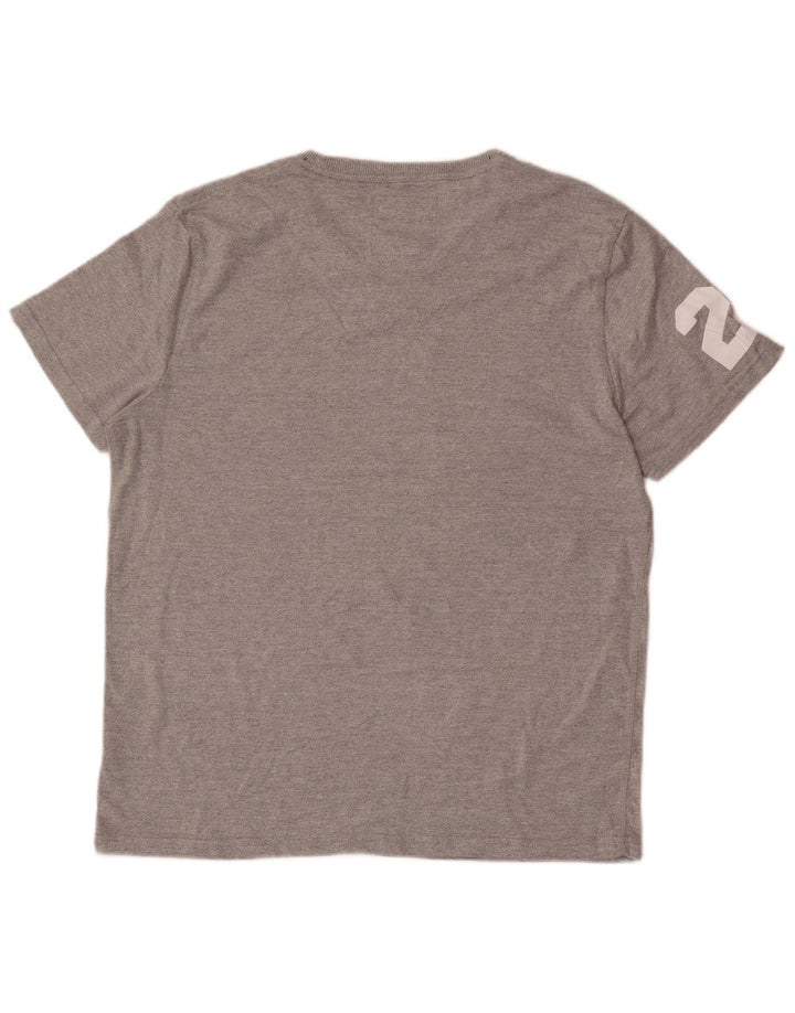 Męski T-shirt Superdry z grafiką, 2XL, szara bawełna