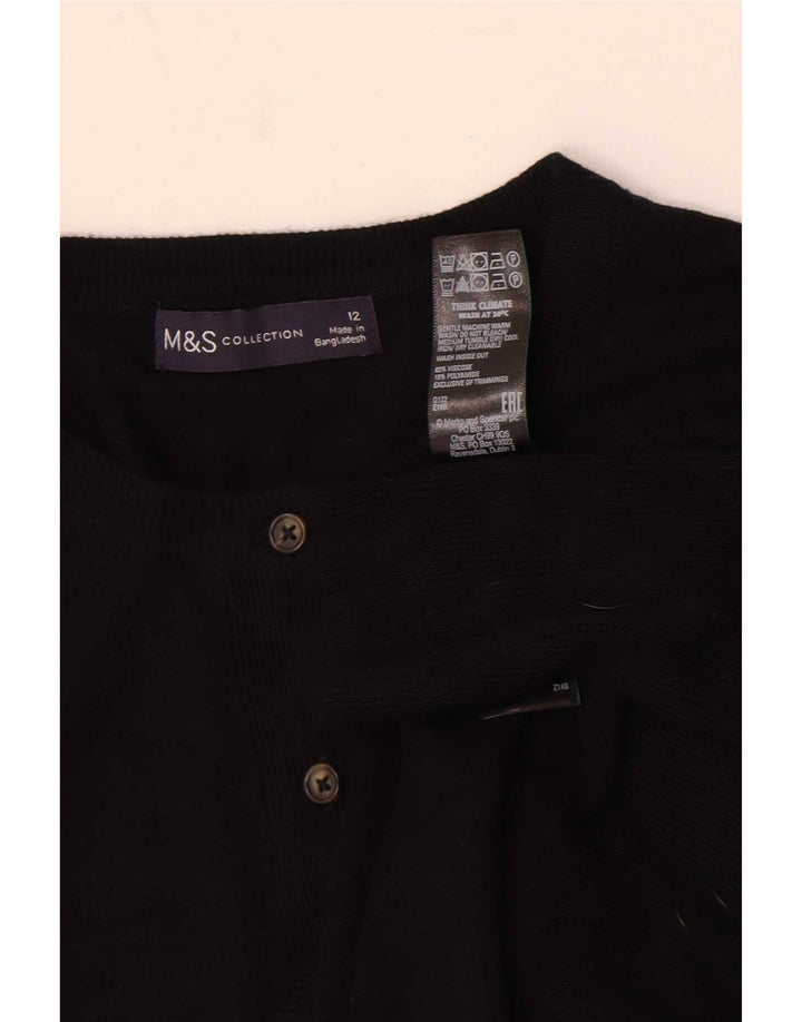 Marks & Spencer Krótki sweter damski UK 12 Średni czarny wiskoza