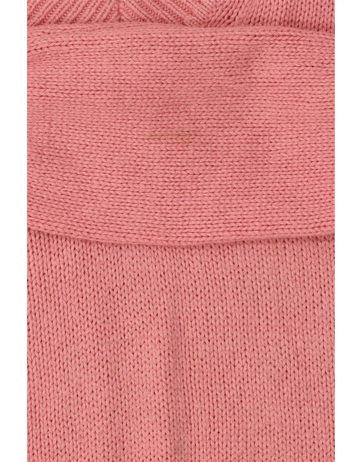 Marks & Spencer Damski sweter z dekoltem w kształcie litery V, UK 14, średni różowy, bawełniany
