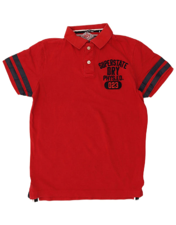 Męska koszulka polo Superdry z grafiką, duża, bawełniana w czerwone paski