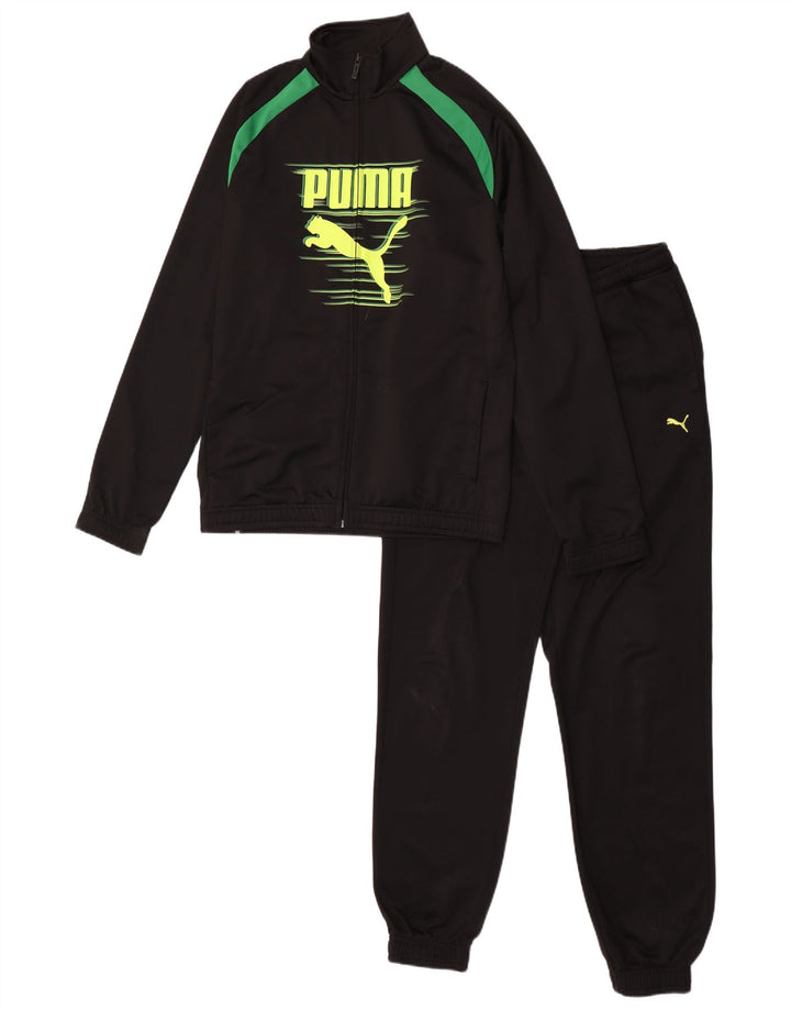Chłopięcy dres Puma z grafiką, pełny, 15-16 lat, czarny, z blokami kolorów
