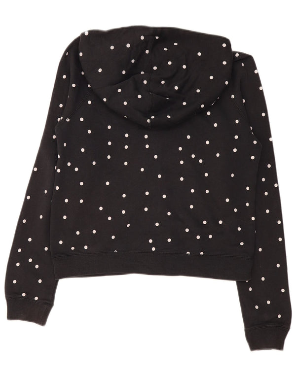 Damski sweter z kapturem i zamkiem Nike UK 10, mały, czarny, bawełniany w kropki