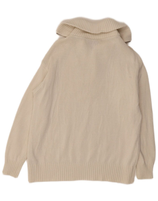 Damski sweter Zara z zamkiem błyskawicznym UK 10, mały, z białej bawełny