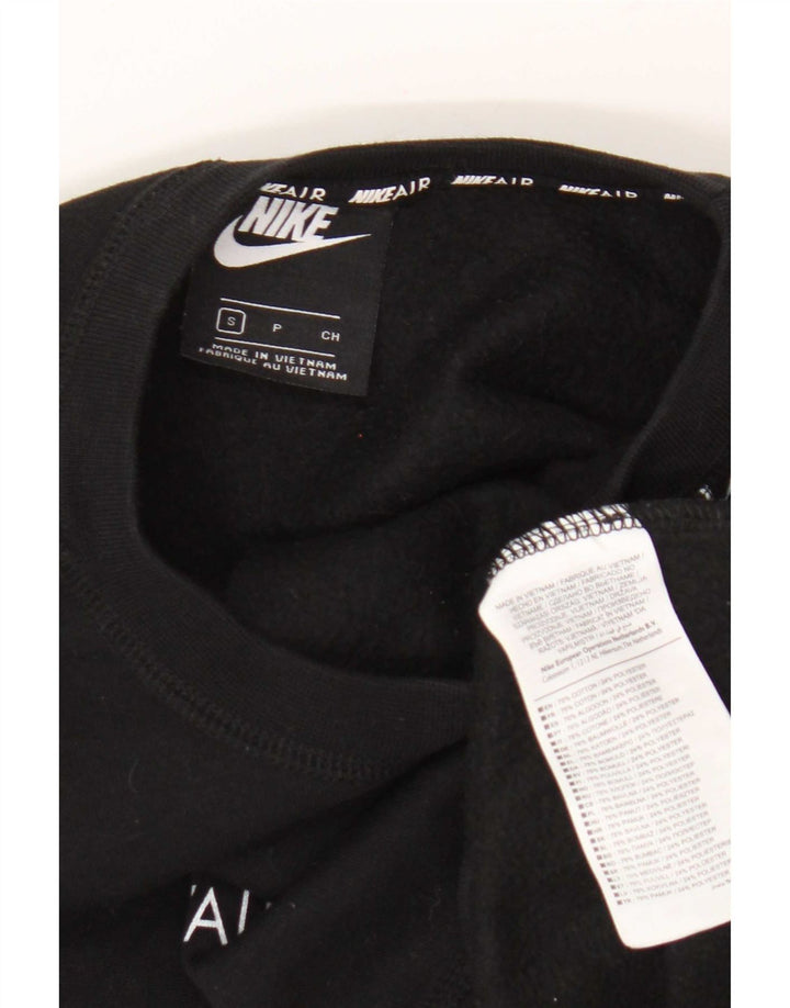 Damska koszulka Nike Crop Oversized Graphic Top z długim rękawem, UK 10, mała, czarna bawełna