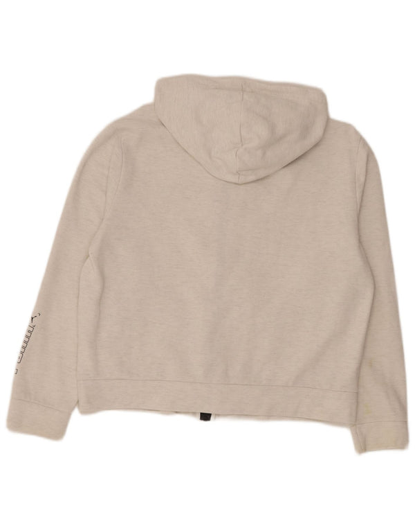 Damski sweter Puma z kapturem i zamkiem błyskawicznym, UK 14, średni, biały, bawełniany