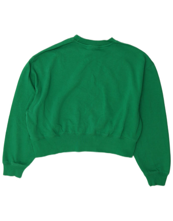 Damska bluza Adidas Crop Oversized Sweter UK 8/10 Mała zielona bawełna