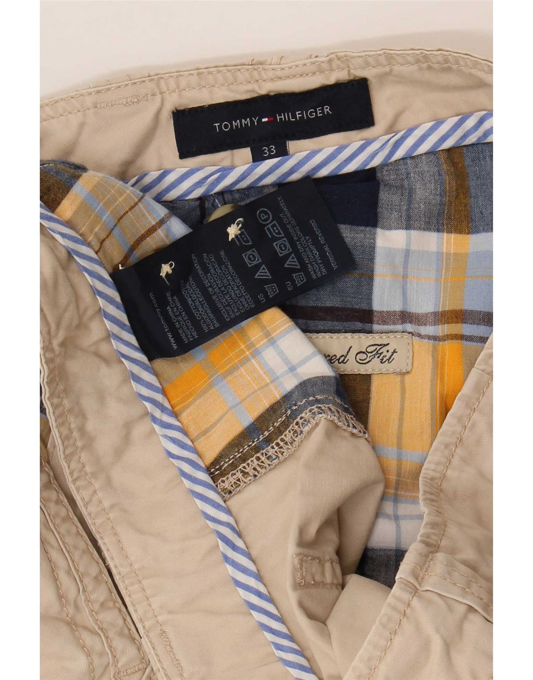 Męskie spodenki cargo o swobodnym kroju Tommy Hilfiger W33 w kolorze średniego beżu, bawełniane