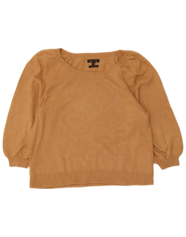 Damski sweter Zara Crop 3/4 z dekoltem w łódkę UK 10 Small Beige