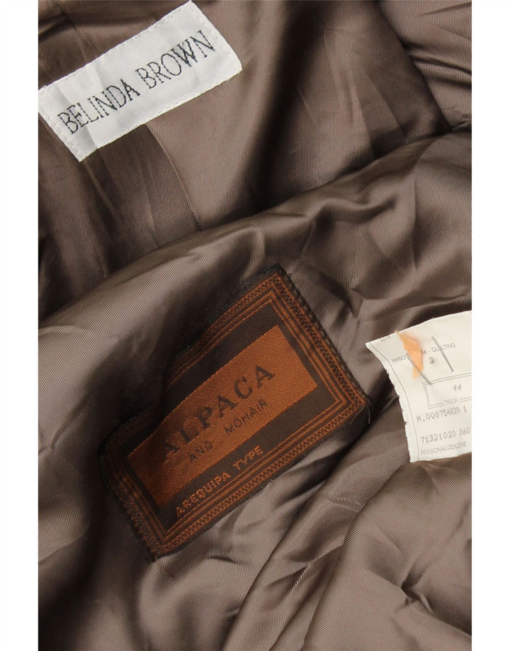 Damski płaszcz oversize VINTAGE z odkrytymi ramionami IT 44 Średnioszara wełna z alpaki