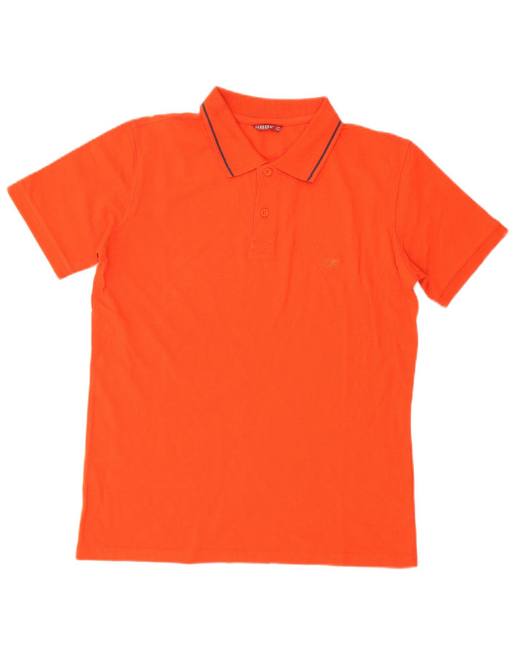 CARRERA Mens Polo Shirt Large Orange Cotton