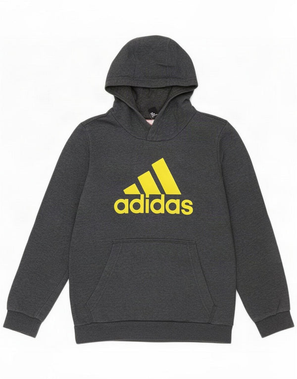 Adidas Chłopięca bluza z kapturem z grafiką 11-12 lat Szara bawełna