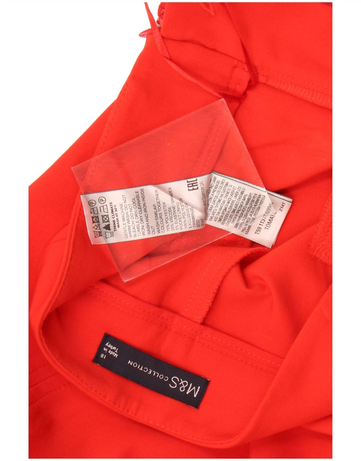 MARKS & SPENCER Damskie zwężane spodnie Chino UK 18 XL W34 L28 Pomarańczowe
