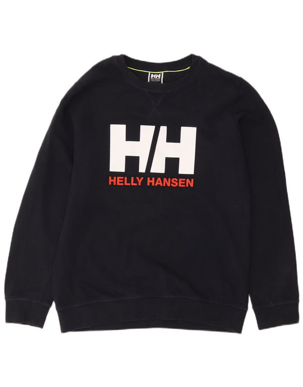 HELLY HANSEN Męski sweter z grafiką XL, granatowy, bawełniany