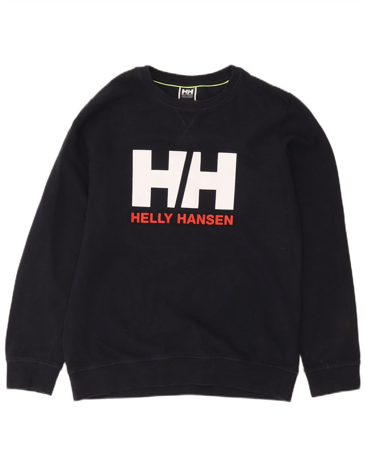 HELLY HANSEN Męski sweter z grafiką XL, granatowy, bawełniany