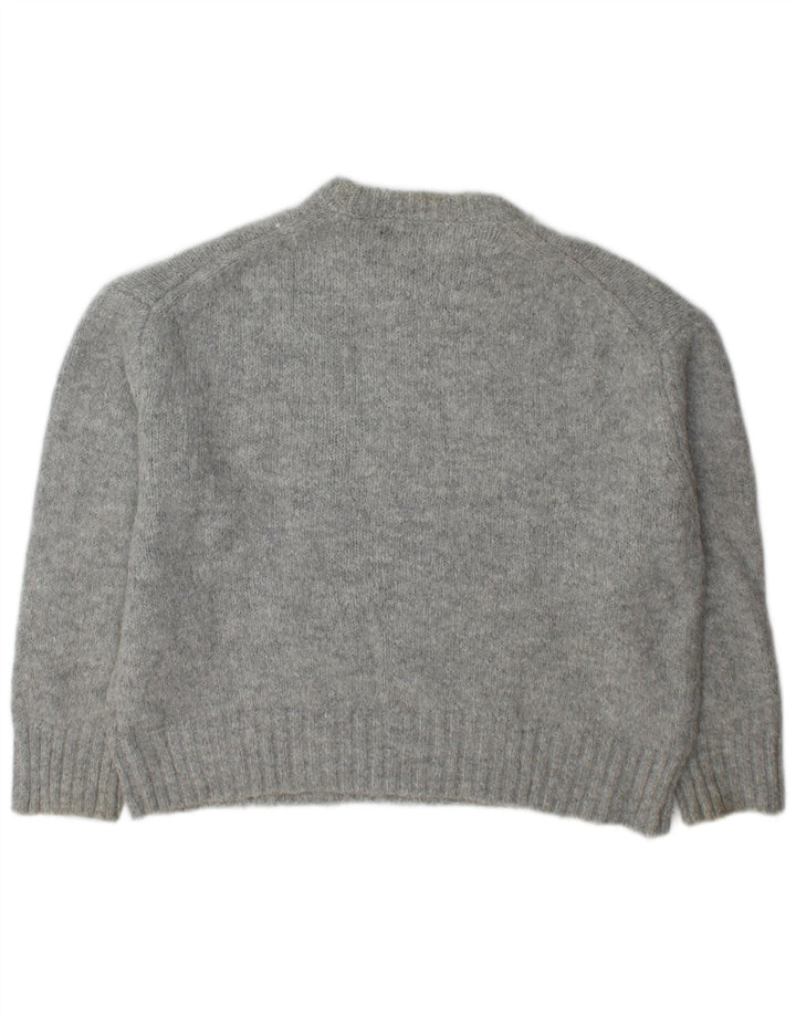Damski sweter oversize z wycięciem pod szyją Zara UK 14 Średni szary akryl