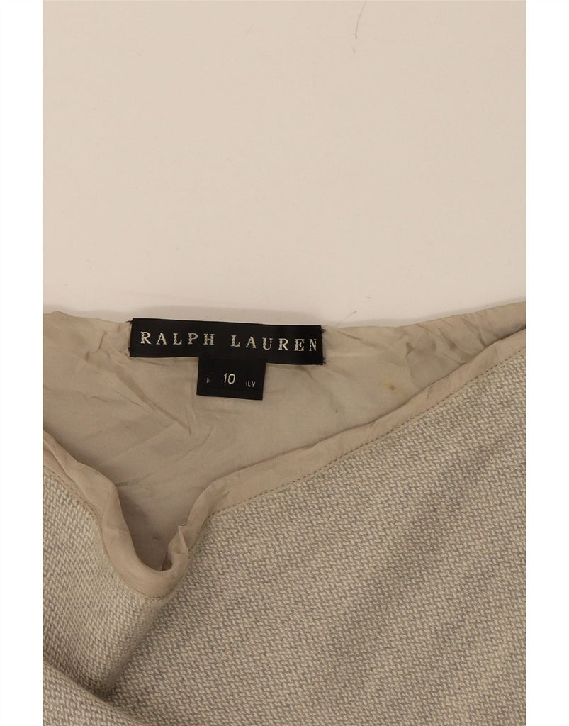 RALPH LAUREN Womens A-Line Skirt US 10 Large W32  Beige Wool Vintage Ralph Lauren and Second-Hand Ralph Lauren from Messina Hembry 