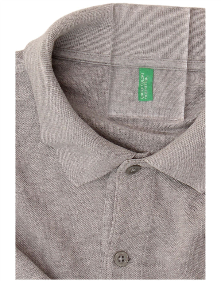 Męska koszulka polo BENETTON, średnioszara