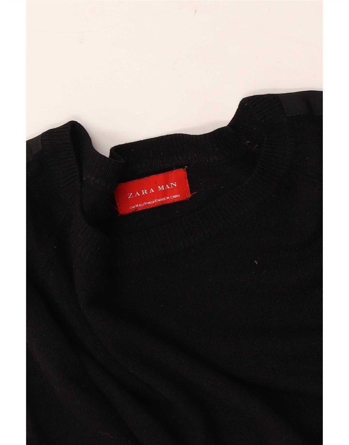Męski sweter Zara z dekoltem w łódkę, średni czarny