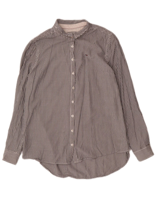 TOMMY HILFIGER Womens Shirt UK 18 XL Grey Pinstripe