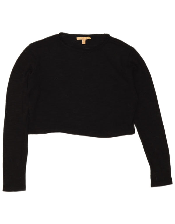 Damska koszulka Zara Trafaluc Crop Oversize z długim rękawem UK 10 Small Black