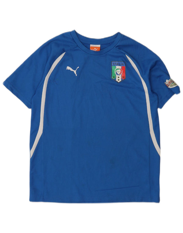 Chłopięca koszulka z grafiką Puma Italia Top 11-12 lat, w kolorze niebieskim