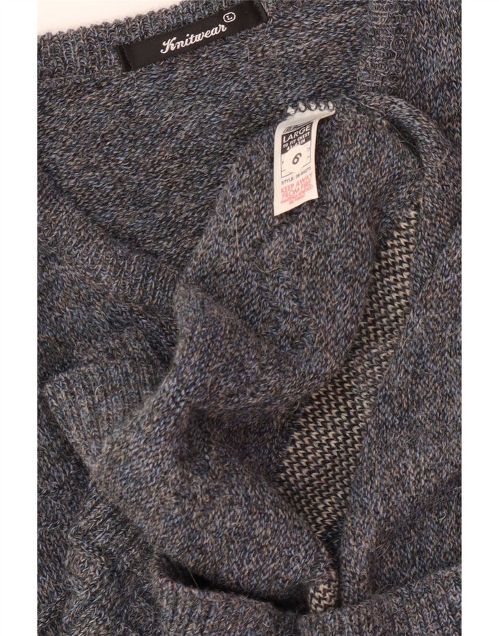 Męski sweter St. Bernard z dekoltem w kształcie litery V, duży, niebieski, geometryczny akryl