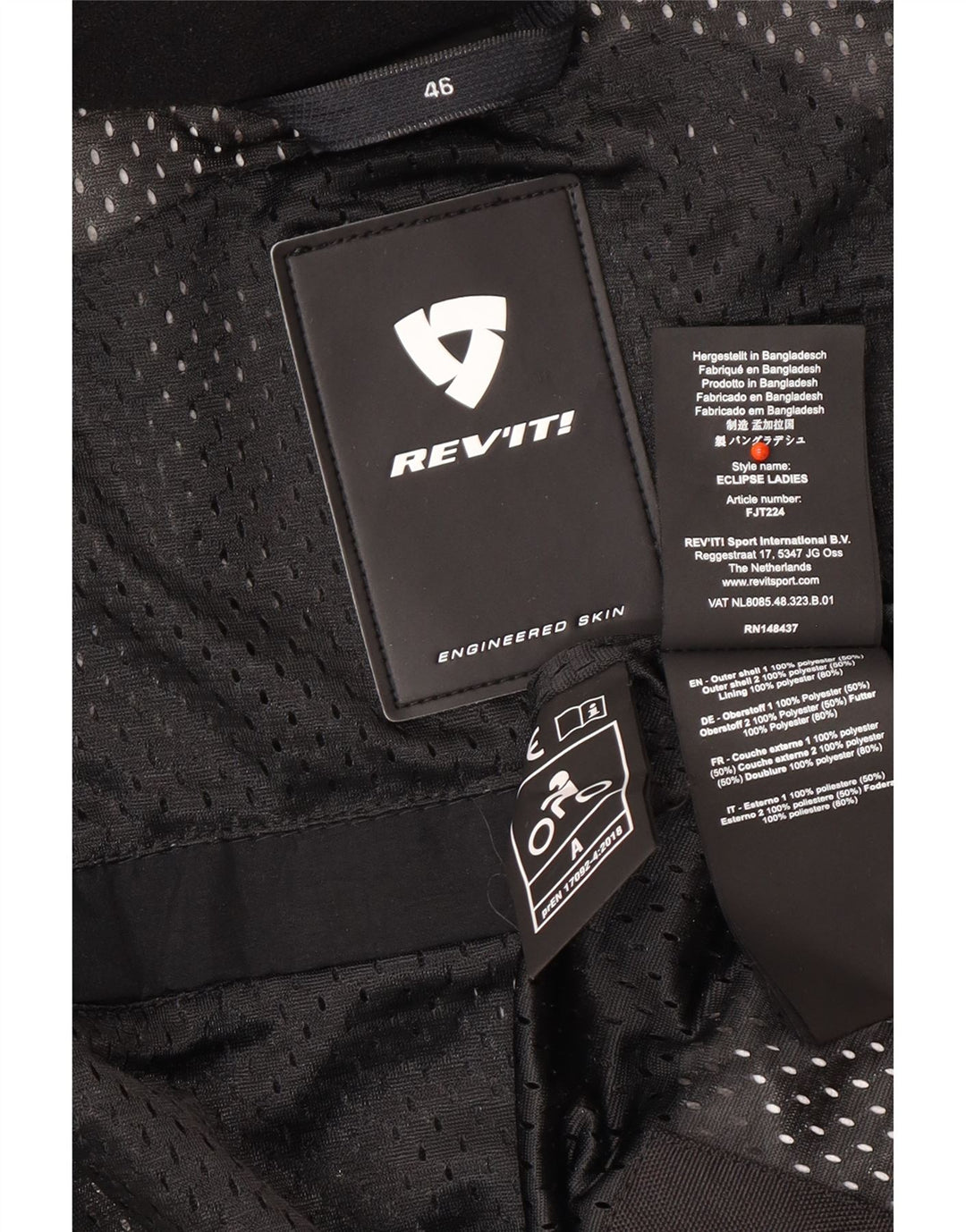 REV'IT Mens Graphic Moto Racer Bomber Jacket IT 46 Small Grey Polyester