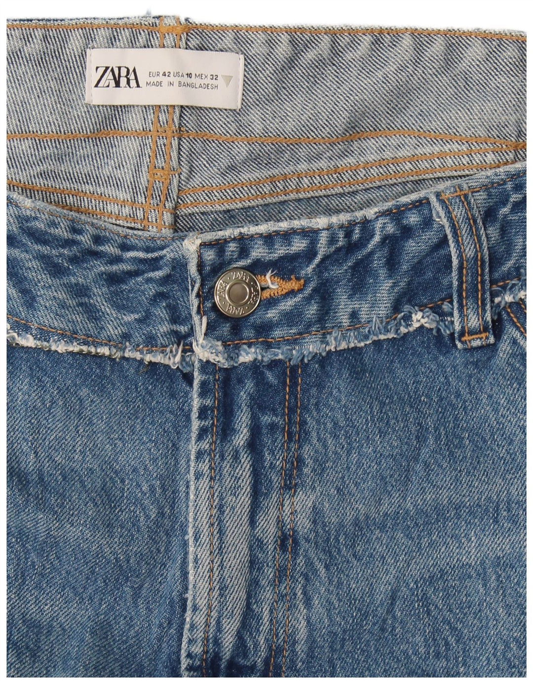 Damskie proste dżinsy Zara EU 42 duże W32 L27 niebieskie