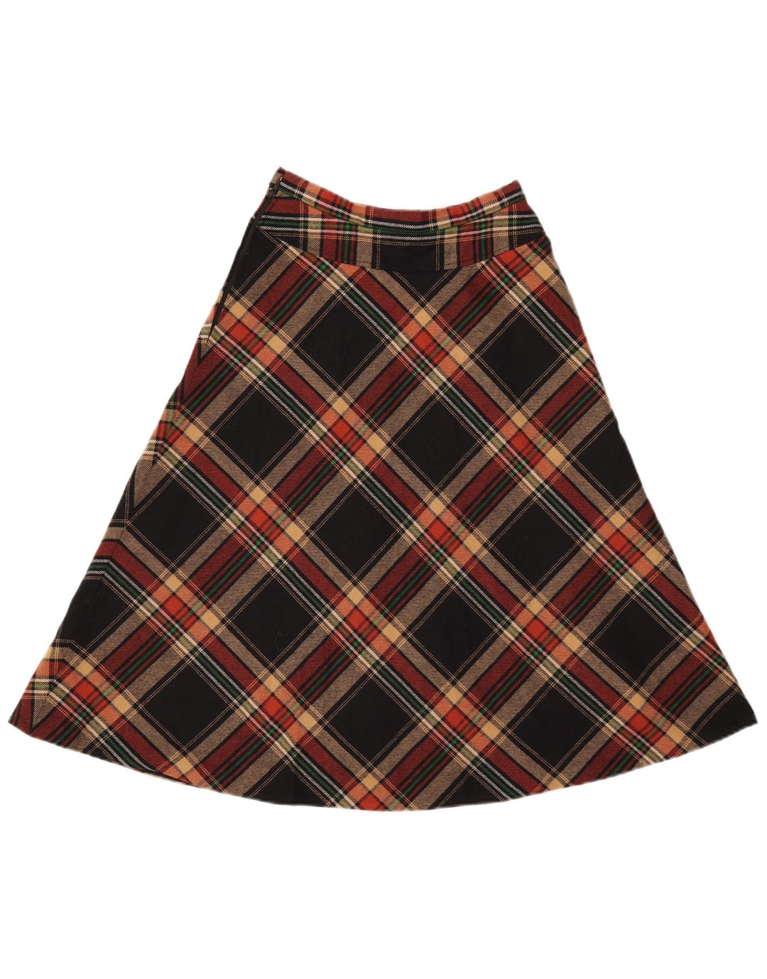 Damska spódnica o linii A GERARD PASQUIER W24 XS, poliester w czarną kratkę